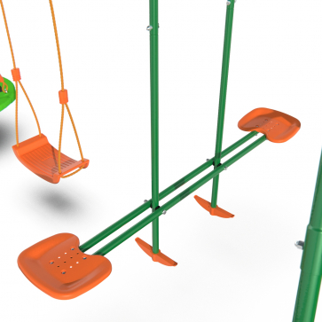 Детский комплекс DFC MULTIPLAY качели: планер, верёвочные, гнездо; мини-батут и горка - 4